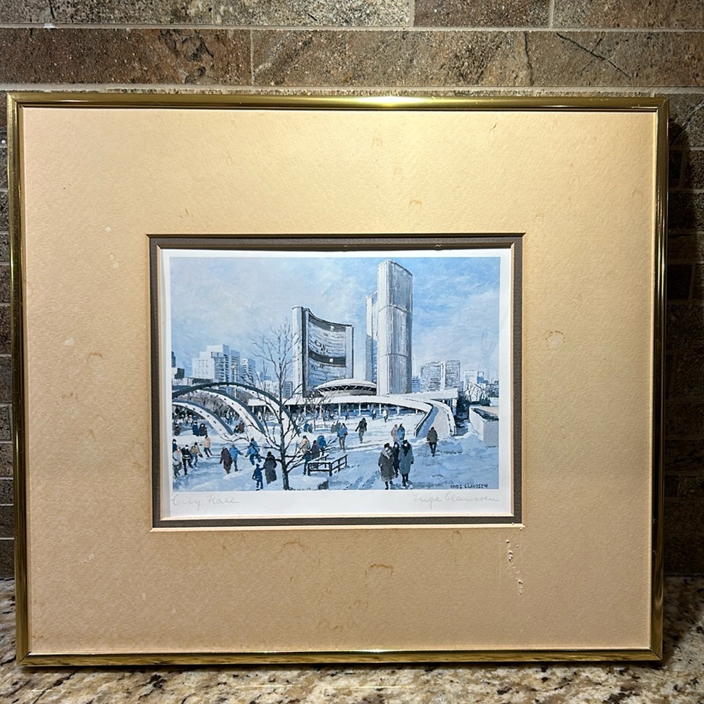 Signed Print “City Hall” by Artist Inge Clauseen